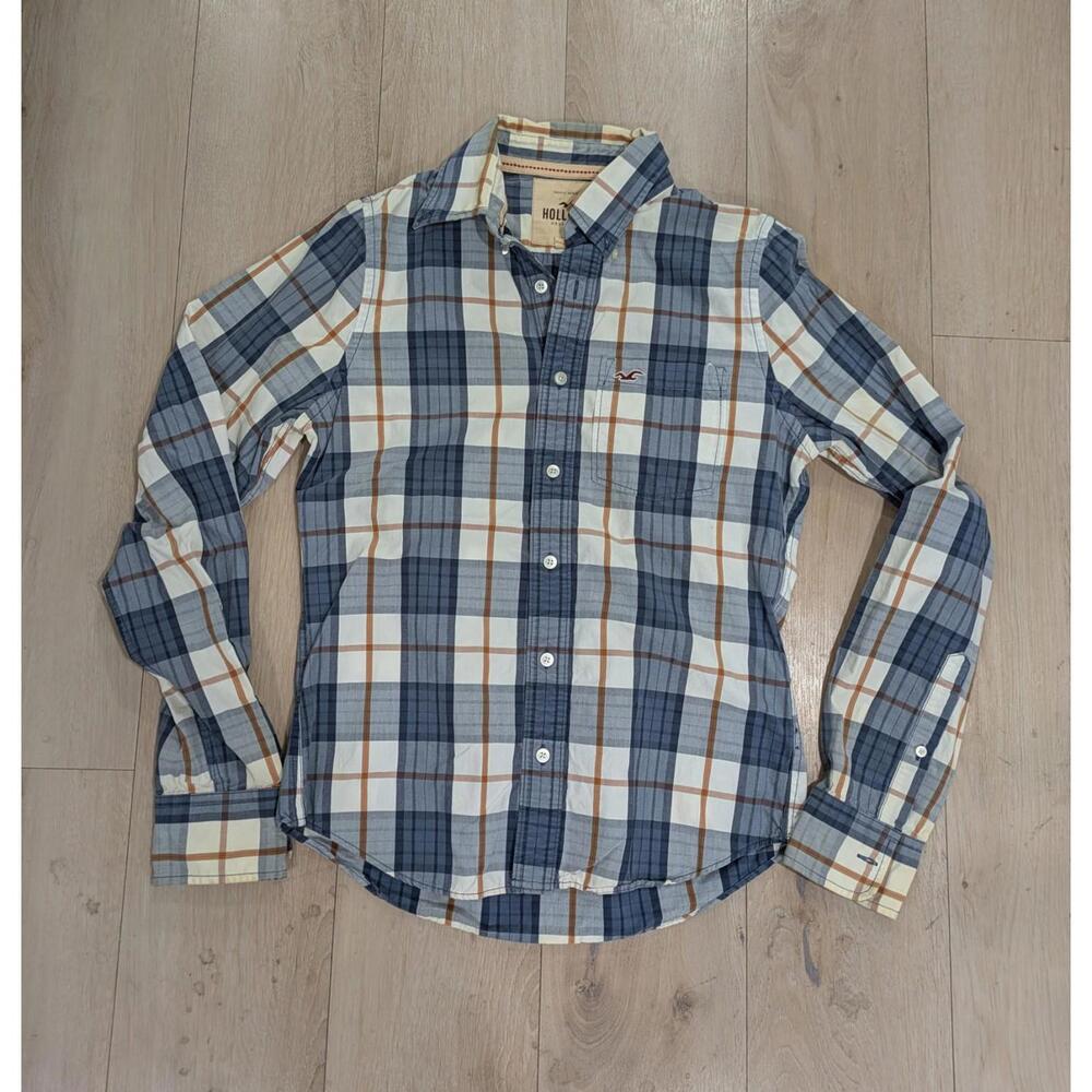 Vintage Mens Hollister Button Down Casual Surfer Beach CA Flannel Short Size M